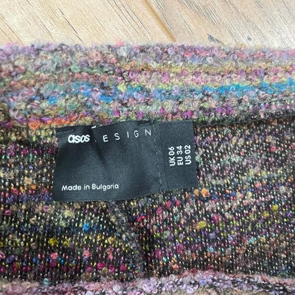 ASOS DESIGN flippy mini skirt in multi boucle - Picture 5 of 5